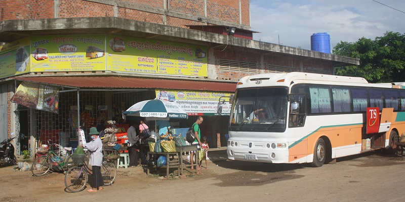 Per bus reizen in Cambodja